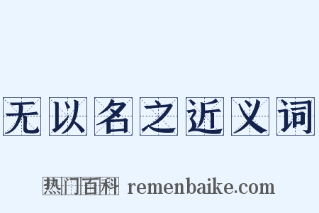 无以名之近义词是什么意思的图片